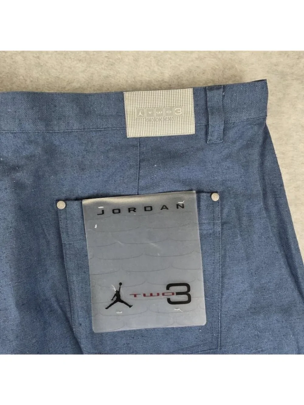 Jordan Two3 Pants Mens 44x34 Blue Linen Cotton Flat Front Tapered NWT
